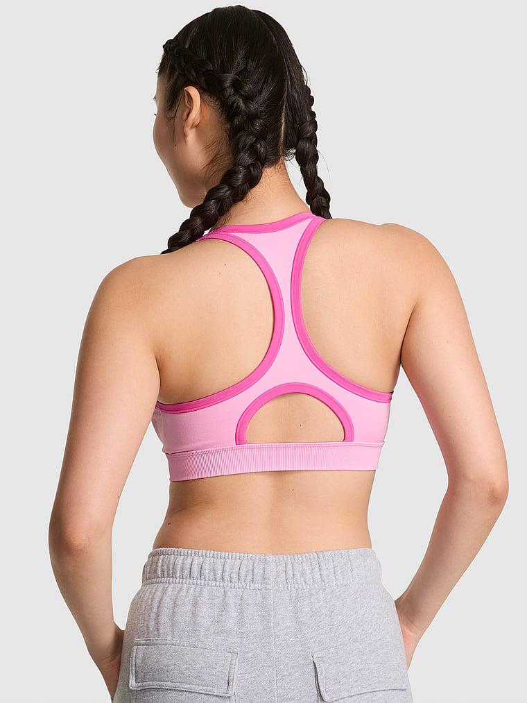 Pink Seamless Air Yogun Destekli Sporcu Sütyeni arka görünümü