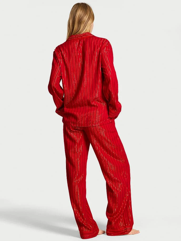 Flannel Uzun Pijama Takimi arka görünüm