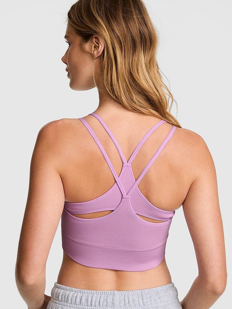 Pink Yumuşak Seamless Askili Sporcu Sütyeni arka görünümü