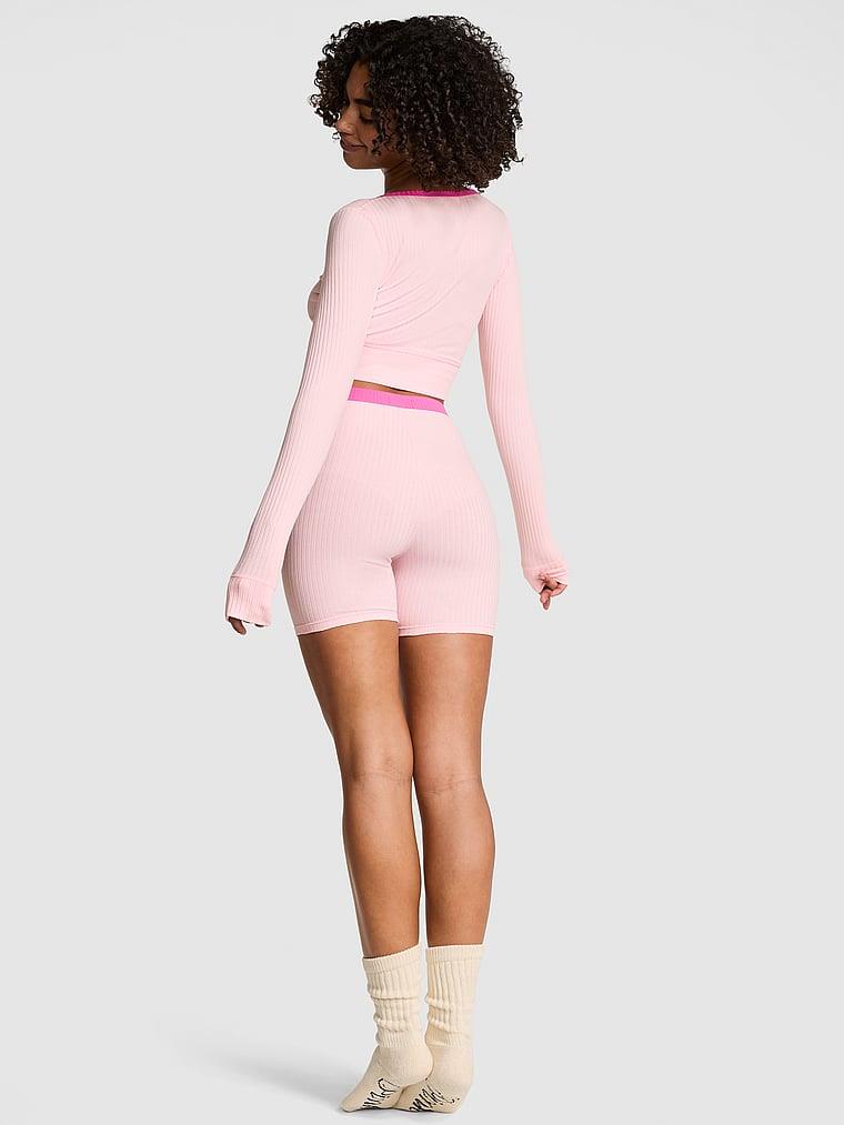 Pink Lounge Crop Hirka Sort Takim arka görünümü