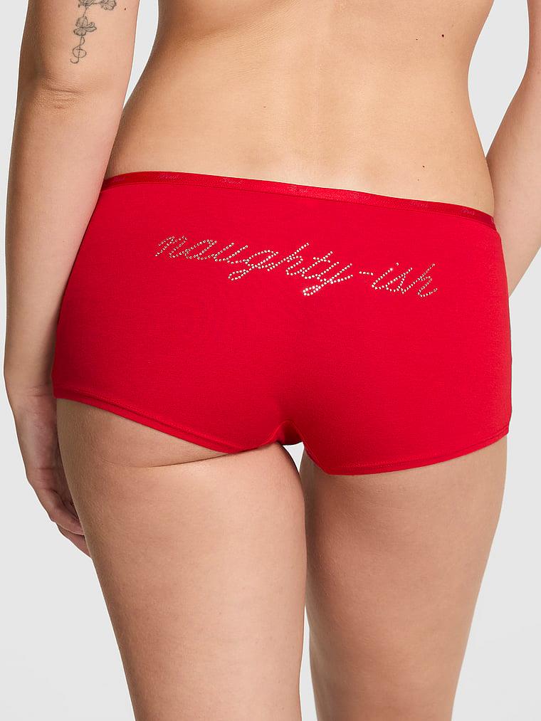 Pink Logolu Pamuklu Boyshort Kulot arka görünümü
