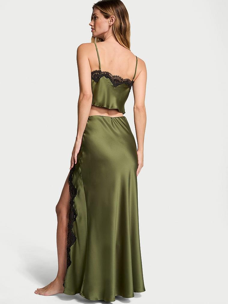 Saten Dantelli Crop Ust Ve Slip Etek Takimi arka görünümü