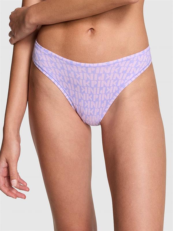 Pink Pamuklu Derin Bacak Kesim Tanga