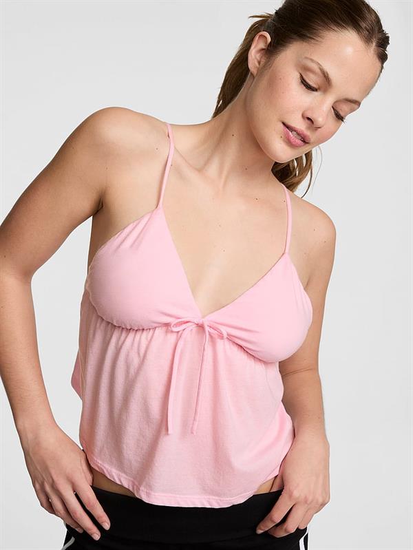 Pink Dream Jersey Babydoll Askili Bluz