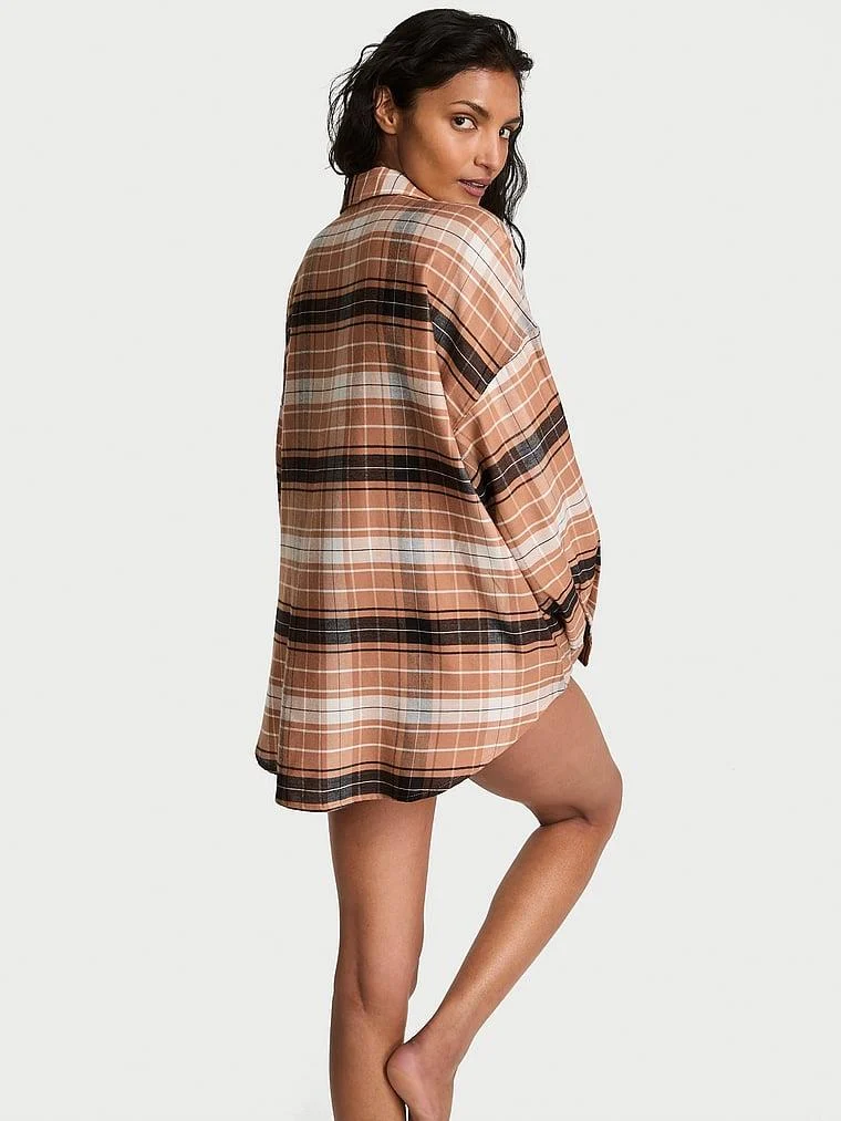 Modal Pamuklu Gomlek Pijama arka görünüm