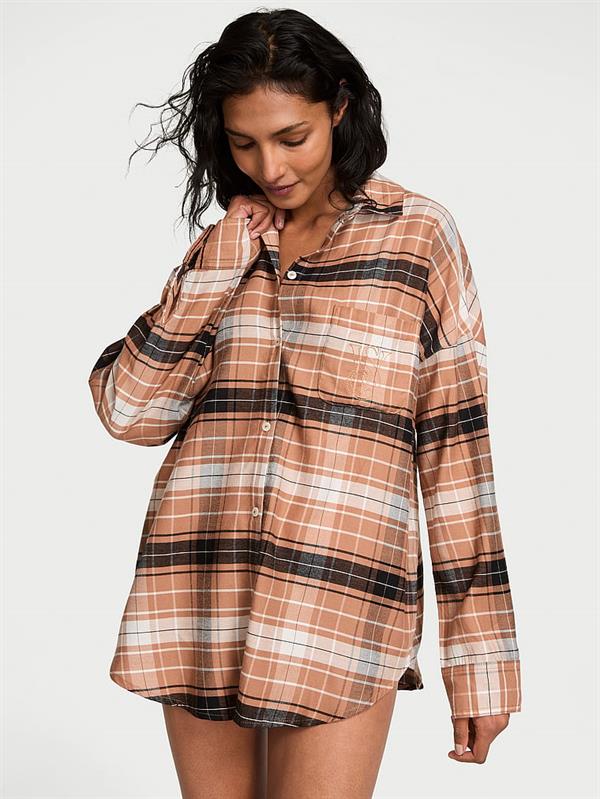 Modal Pamuklu Gomlek Pijama ön görünüm