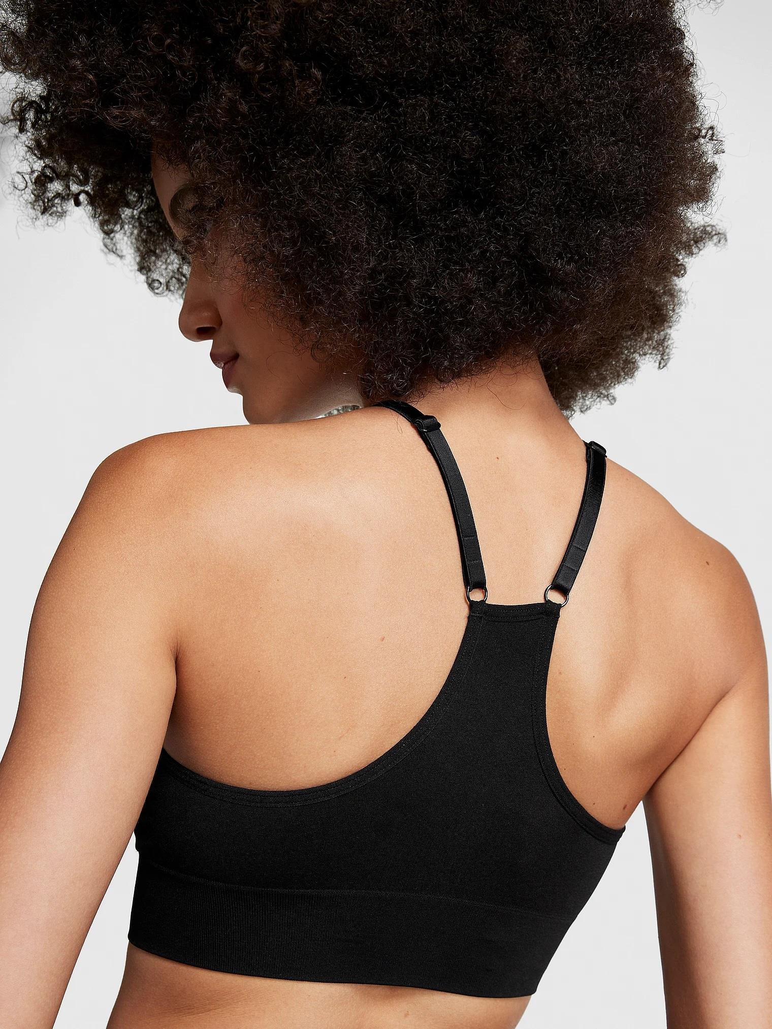 Pink Seamless Racerback Sporcu Sütyeni arka görünümü
