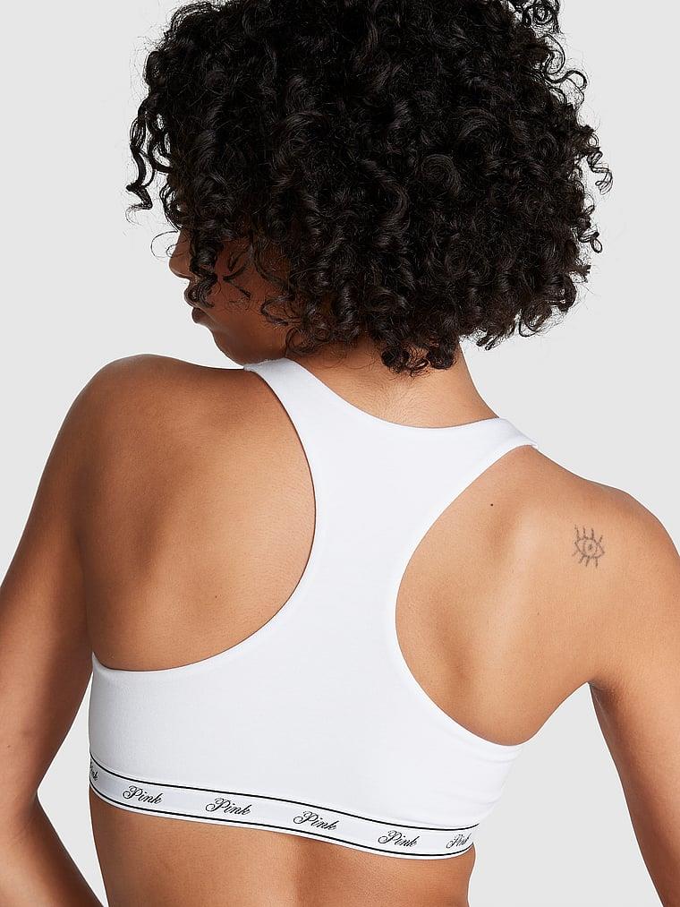 Pink Pamuklu Racerback Bralet arka görünümü