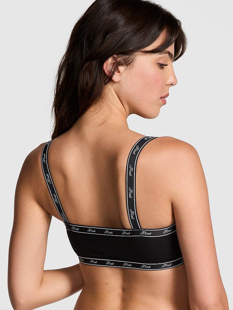 Pink Pamuklu Logolu Duz Yaka Bralet arka görünümü
