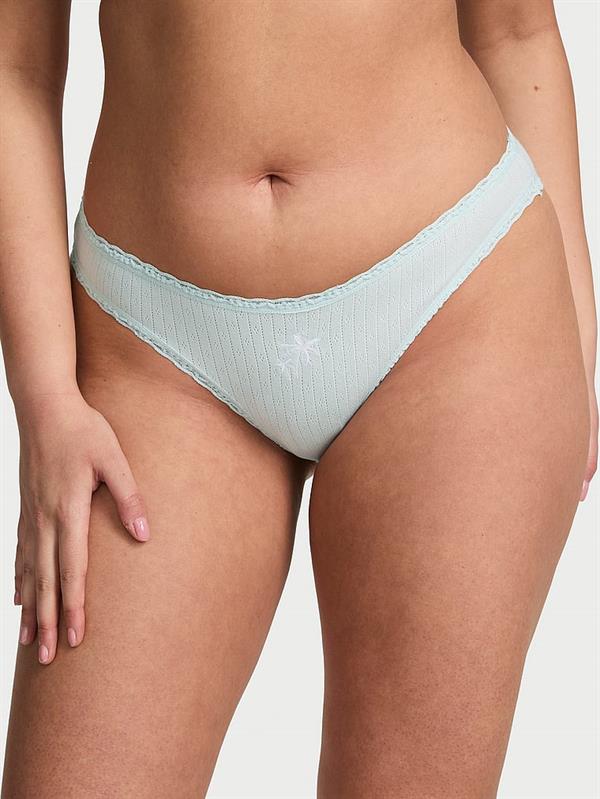 Esnek Pamuklu Pointelle Dantelli Bikini Kulot