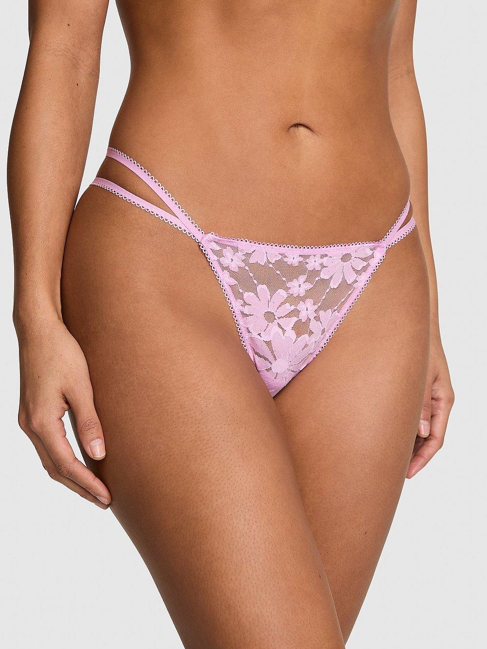 Pink Wink Işıltılı Dantelli V String Kulot arka görünümü