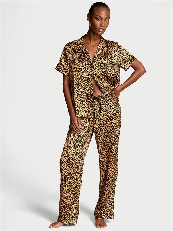 Saten Kısa Kollu Pijama Takimi