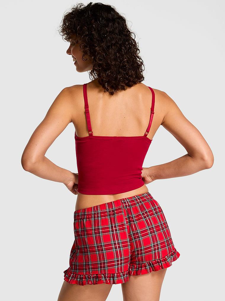 Pink Flanel Fırfırlı Pijama Sortu arka görünümü