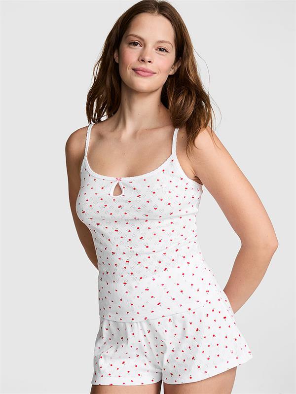 Pink Pamuklu Heart Pointelle Atlet