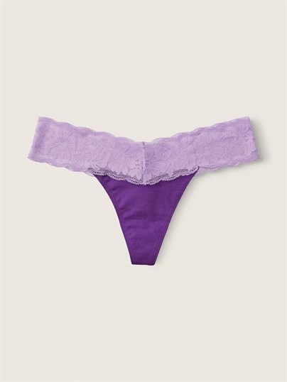 Pink Everyday Dantel Detayli Pamuk Tanga Kulot