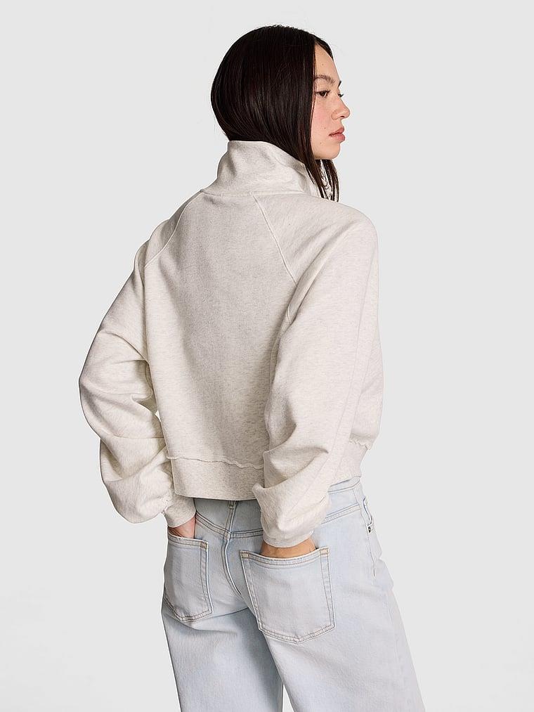 Pink Kampus Dik Yaka Fermuarli Sweatshirt arka görünümü