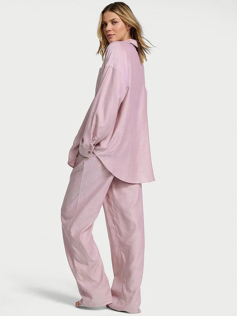 Modal Pamuklu Uzun Pijama Takimi arka görünüm
