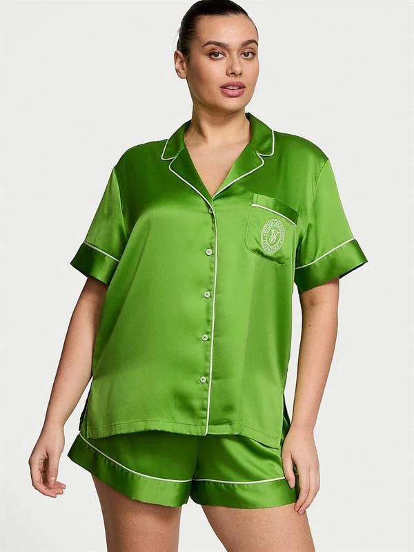 Saten Kısa Pijama Takimi ön görünüm