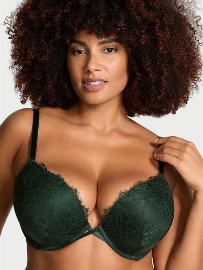 Bombshell Gul Dantelli 2 Beden Buyuk Gosteren Push Up Sütyen ön görünüm
