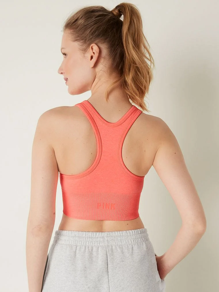 Victorias S Secret Pink Seamless Dekolte Yaka Sporcu Sütyeni arka görünüm