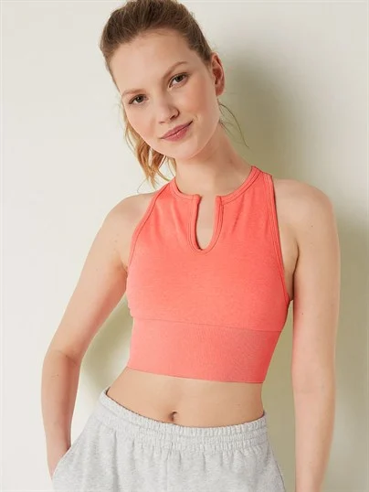 Victorias S Secret Pink Seamless Dekolte Yaka Sporcu Sütyeni ön görünüm