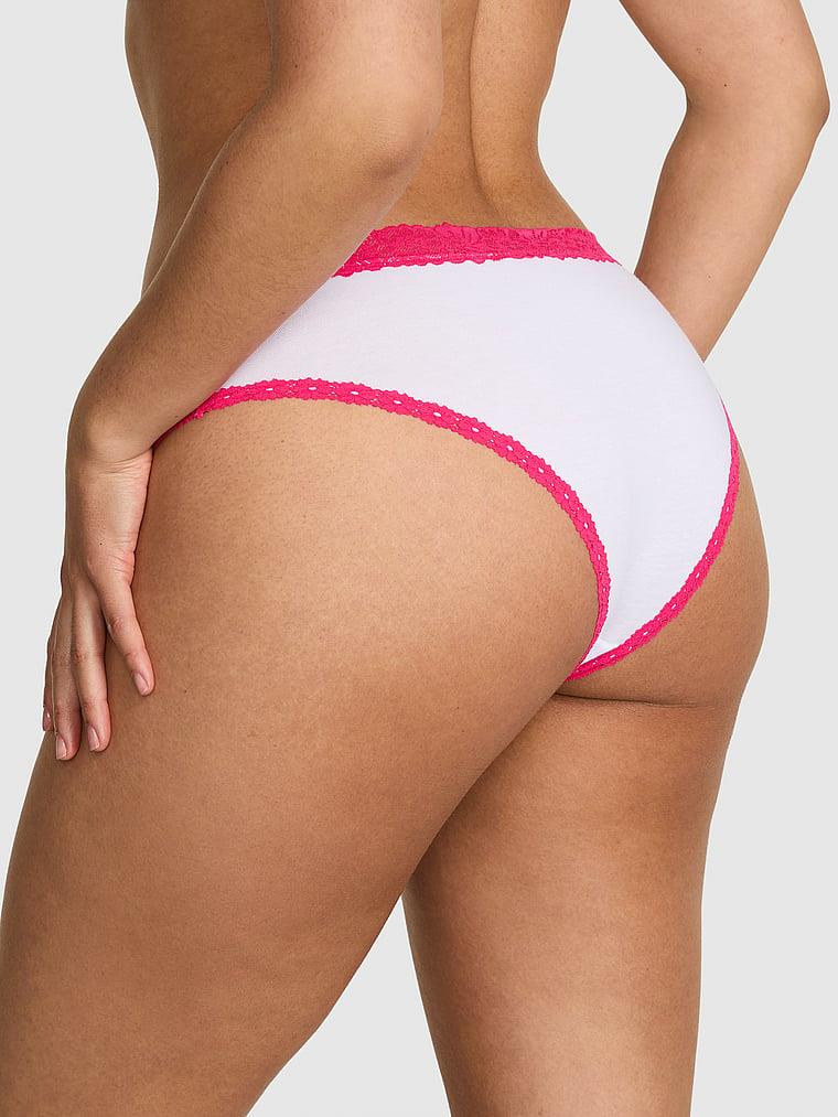 Pink Pamuklu Dantel Detayli Cheeky Kulot arka görünüm
