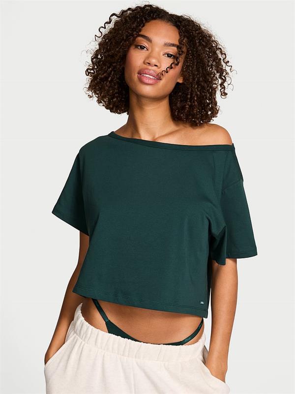 Pink Bol Kesim Crop Tisort