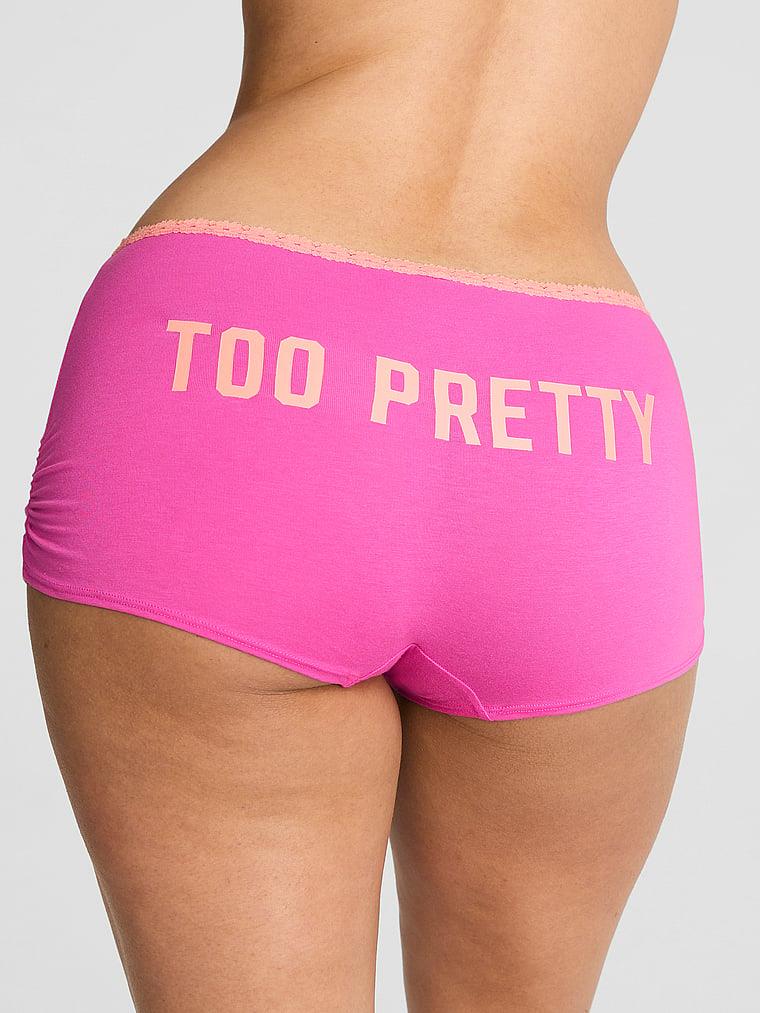 Pink Pamuklu Boyshort Kulot arka görünümü