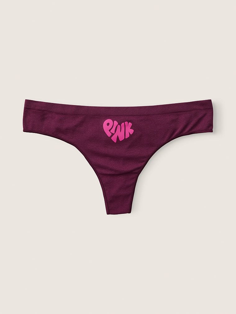 Pink Seamless Tanga Kulot arka görünümü
