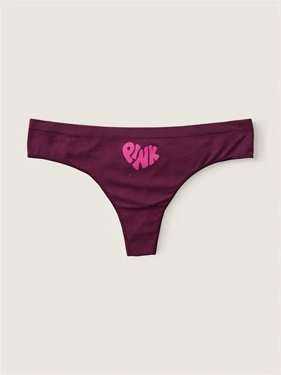 Pink Seamless Tanga Kulot ön görünüm