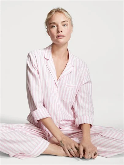Flanel Uzun Pijama Takimi ön görünüm