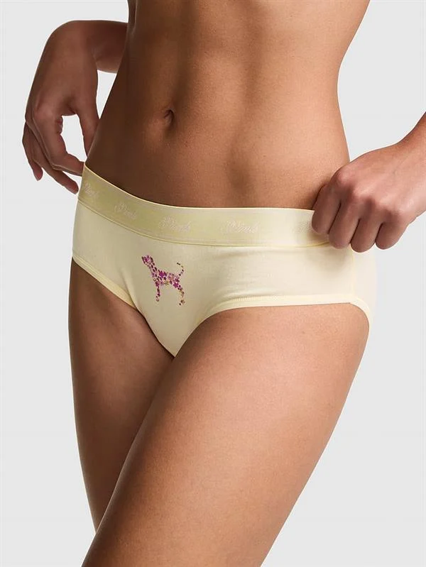 Pink Logolu Pamuklu Hiphugger Kulot ön görünüm