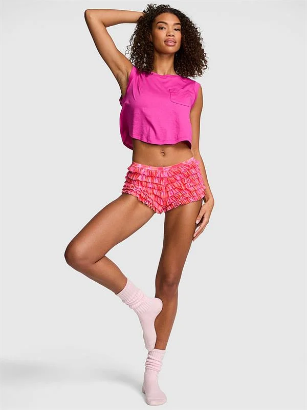 Pink Cepli Crop Ust ön görünüm