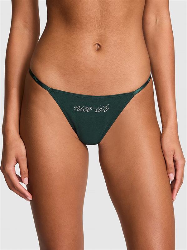 Pink Logo Detayli Pamuklu Scoop Tanga