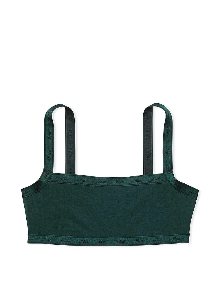 Pink Pamuklu Logolu Duz Yaka Bralet arka görünüm