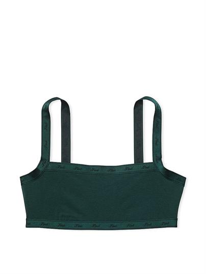 Pink Pamuklu Logolu Duz Yaka Bralet