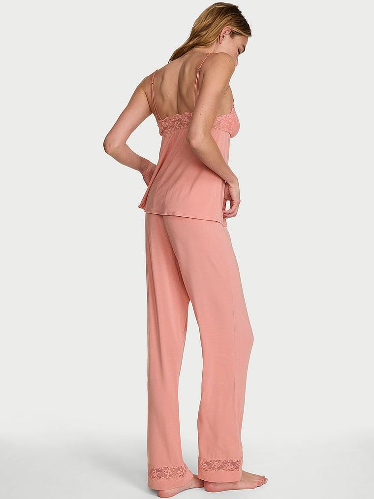 Sosoft Modal Dantelli Askili Bluz Ve Pijama Alti arka görünümü
