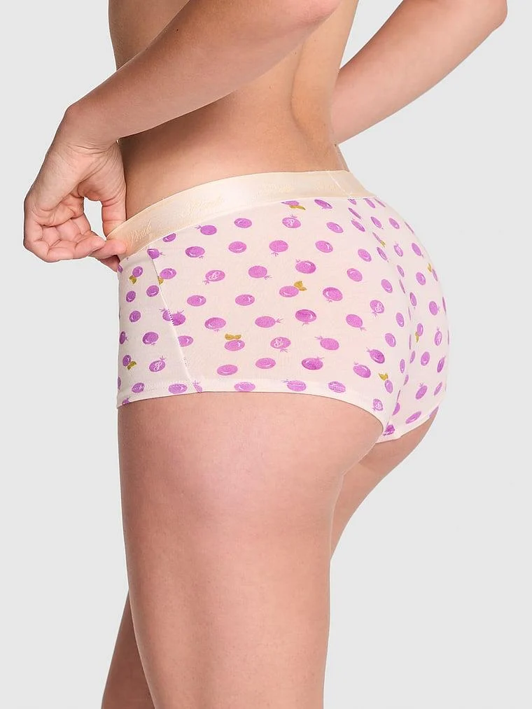 Pink Logolu Pamuklu Boyshort Kulot arka görünüm