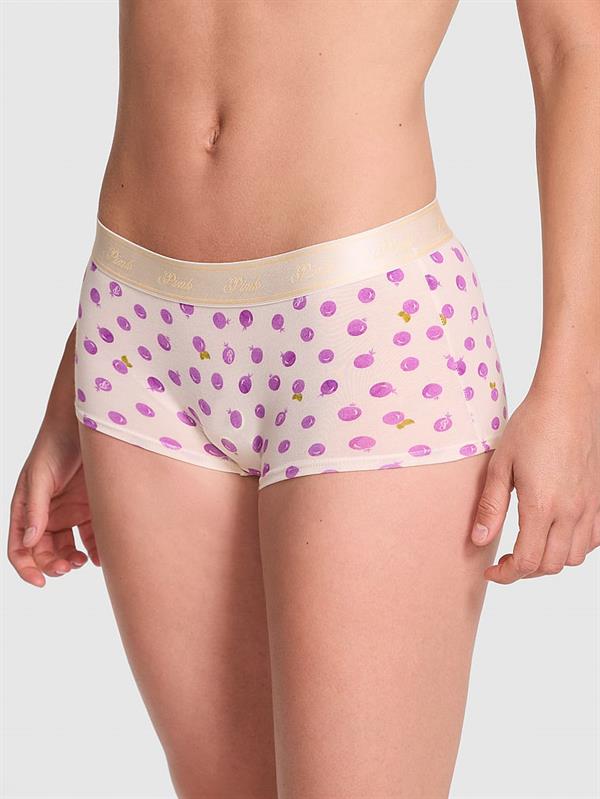 Pink Logolu Pamuklu Boyshort Kulot
