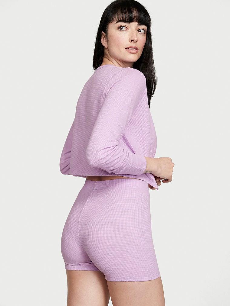 Glow Waffle Uc Parcali Kısa Pijama Takimi arka görünümü