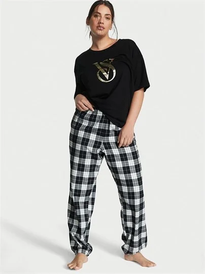 Flannel Tisort Jogger Tee Jama Takimi
