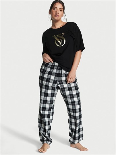 Flannel Tisort Jogger Tee Jama Takimi