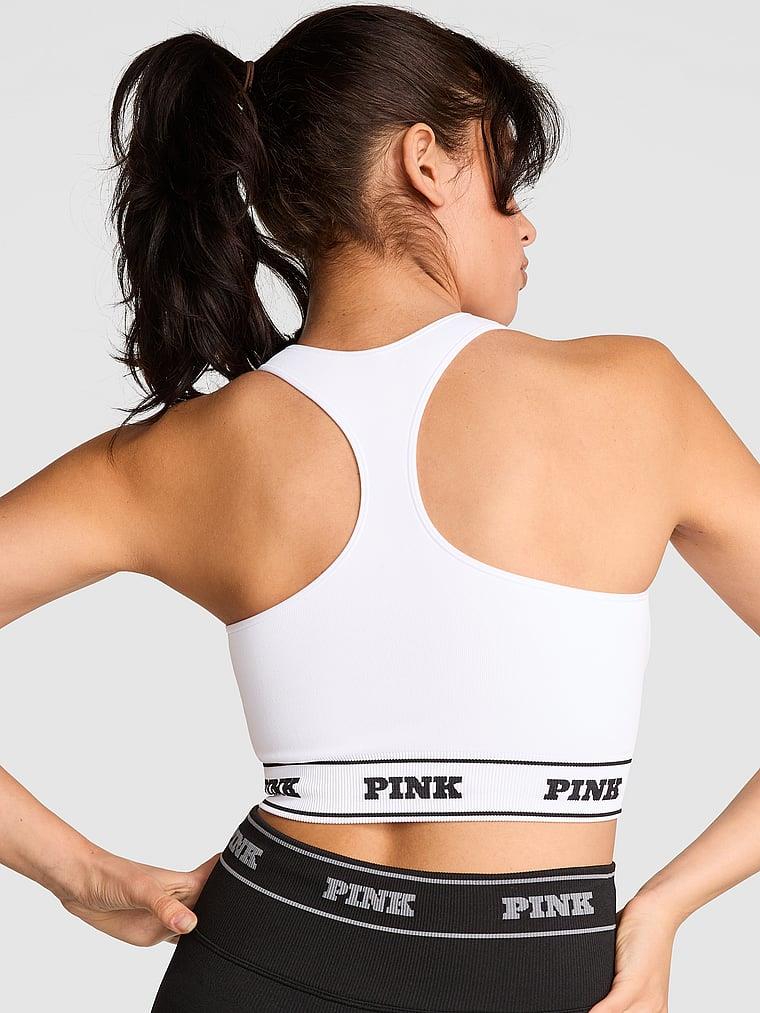 Pink Seamless Cift Yonlu Sporcu Sütyeni arka görünümü