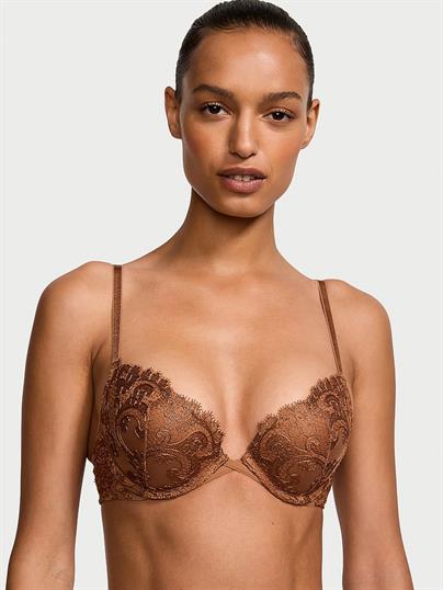 Boho Cicek Islemeli Push Up Sütyen ön görünüm