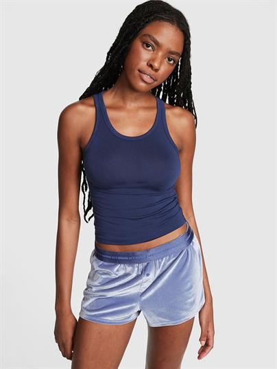 Pink Kadife Boxy Pijama Boxer