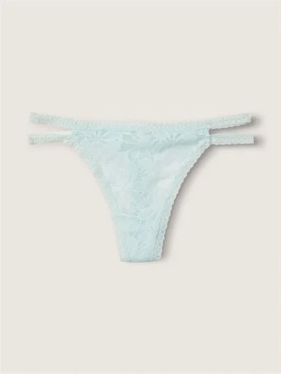 Pink Dantel Seritli Tanga Kulot
