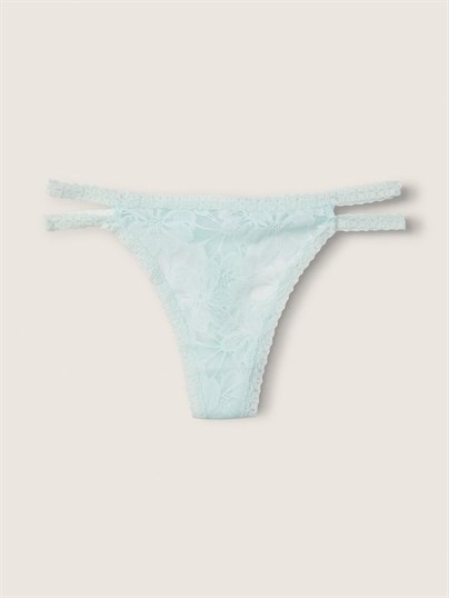 Pink Dantel Seritli Tanga Kulot