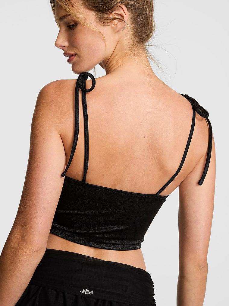 Pink Fiyonklu Askili Push Up Tankini arka görünümü