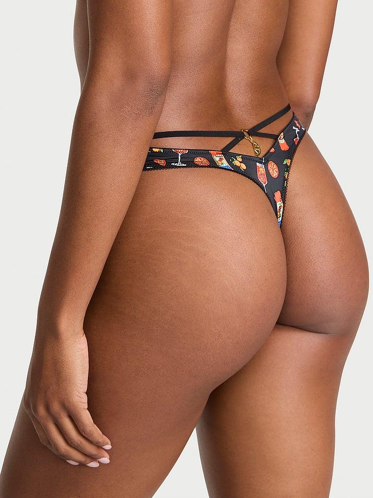 Strappy Back Charm High Leg Thong Panty arka görünüm