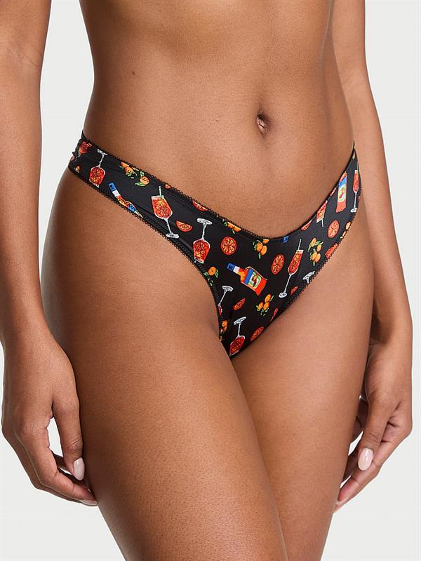 Strappy Back Charm High Leg Thong Panty